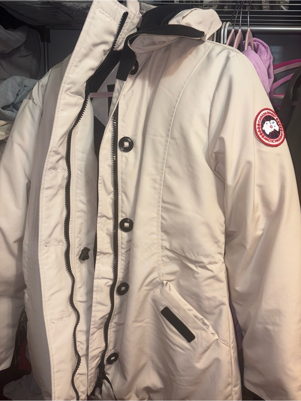 Canada Goose Cream Insulated Puffer Parka
